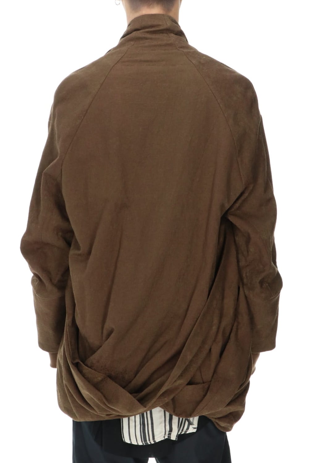 ドレープ ジャガード ブルゾン ブラウン