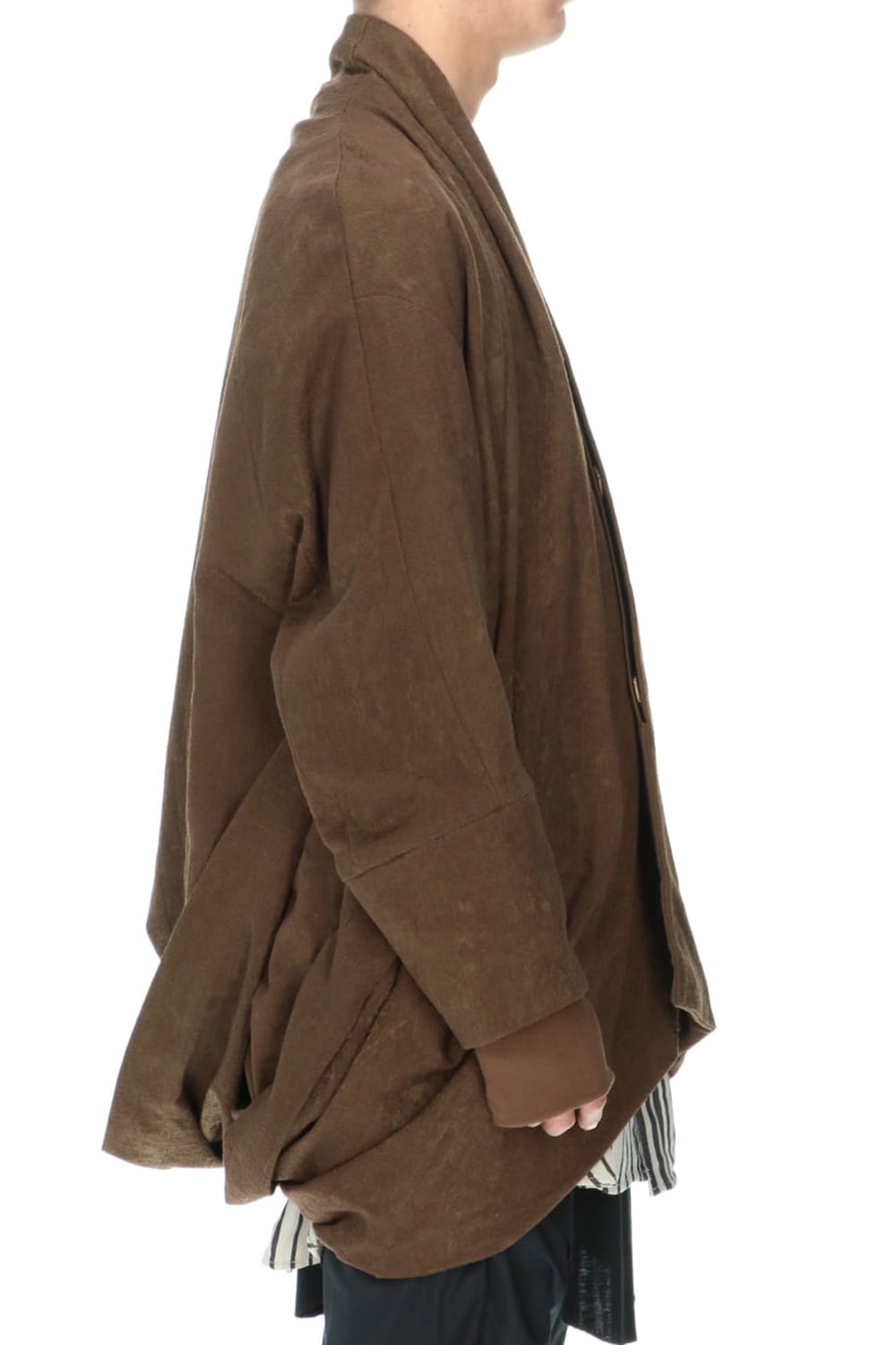 ドレープ ジャガード ブルゾン ブラウン