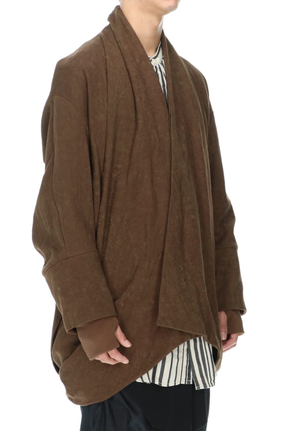 ドレープ ジャガード ブルゾン ブラウン