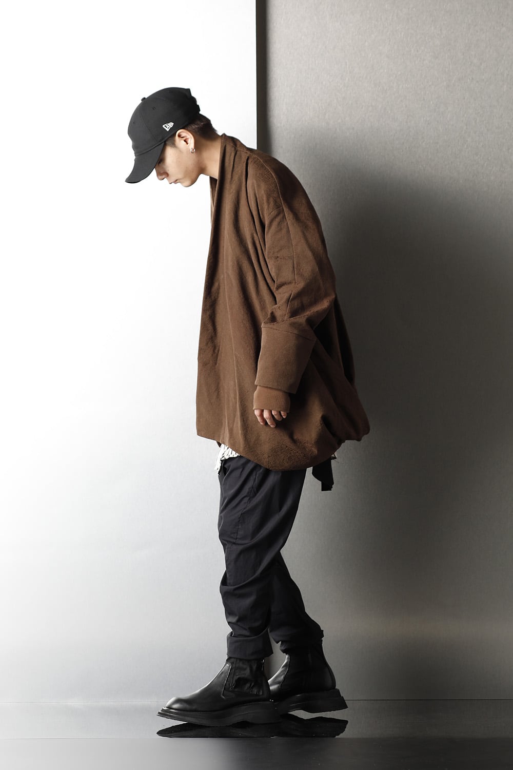 ドレープ ジャガード ブルゾン ブラウン