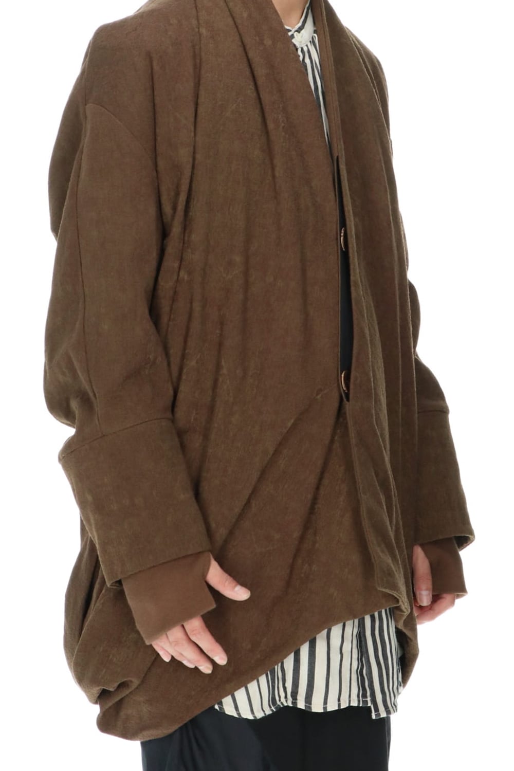 ドレープ ジャガード ブルゾン ブラウン