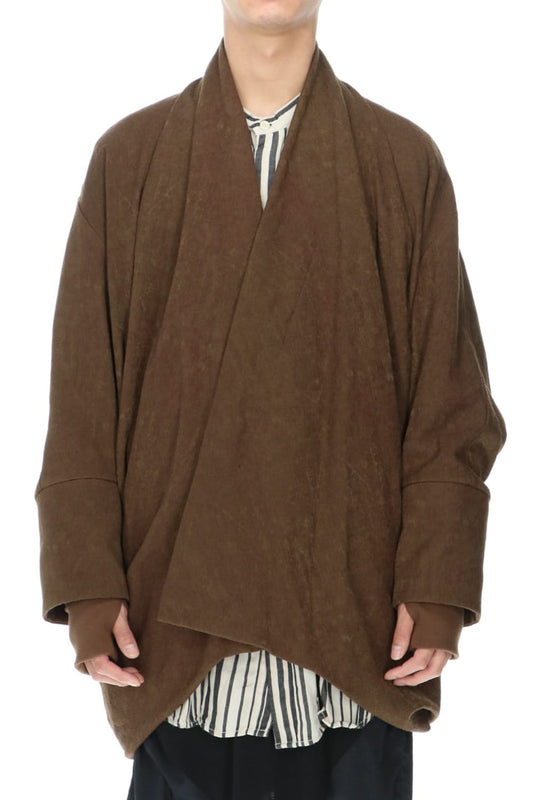 ドレープ ジャガード ブルゾン ブラウン