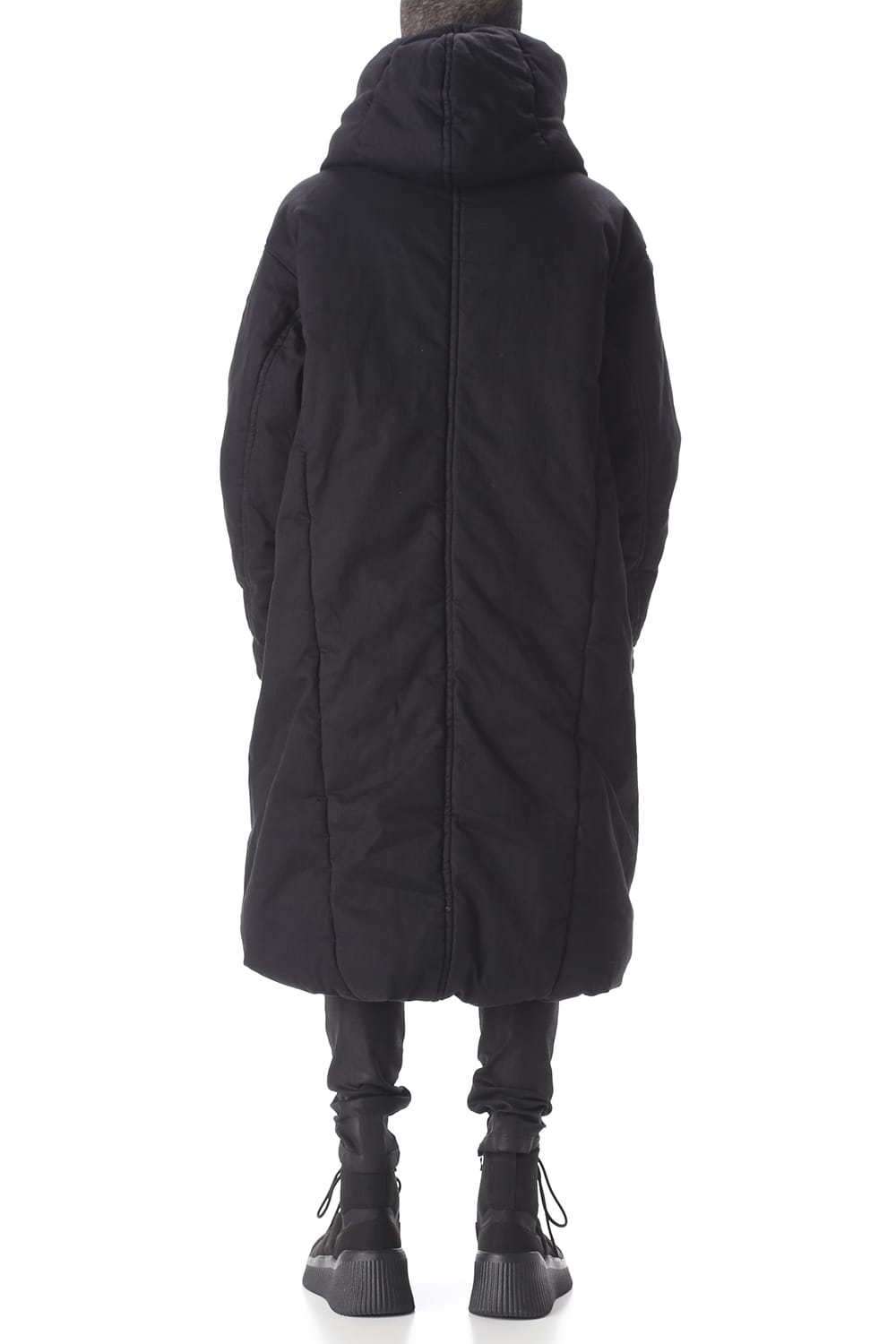 PADDED DENIM COAT Black