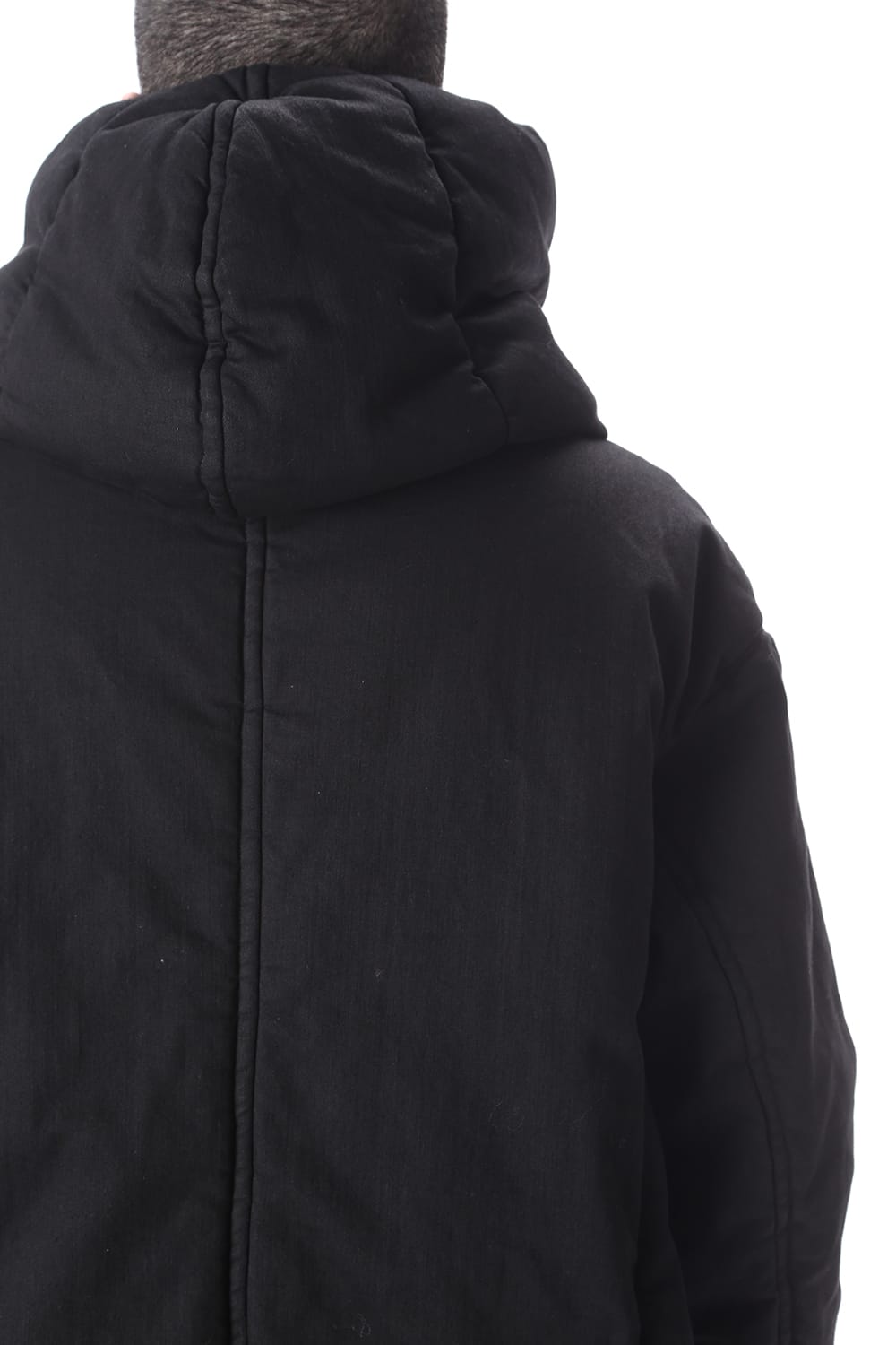 PADDED DENIM COAT Black