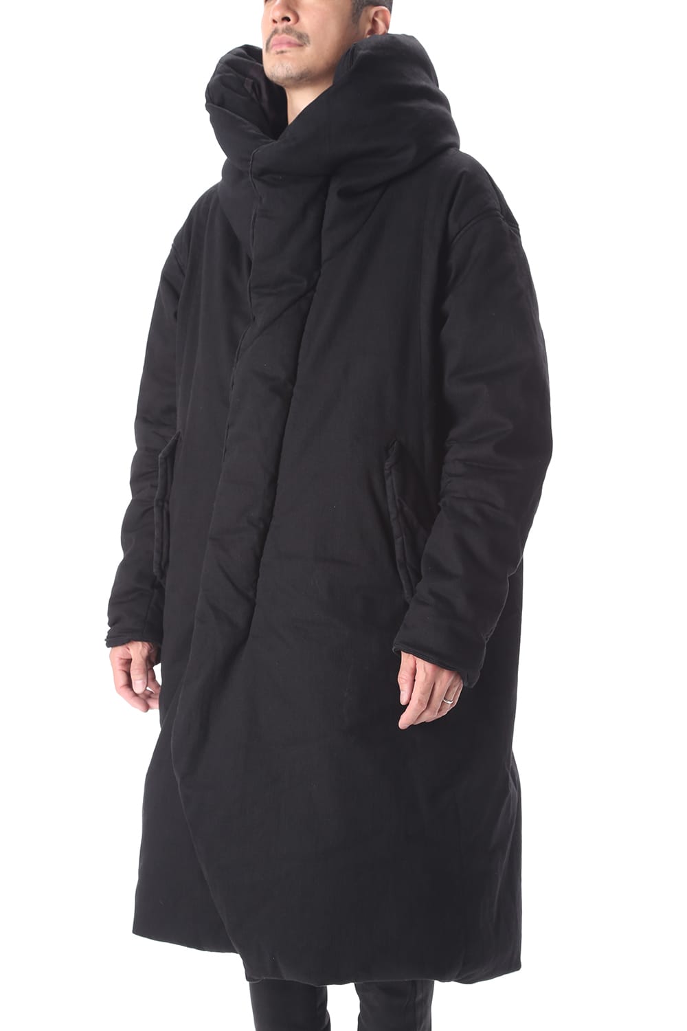 PADDED DENIM COAT Black