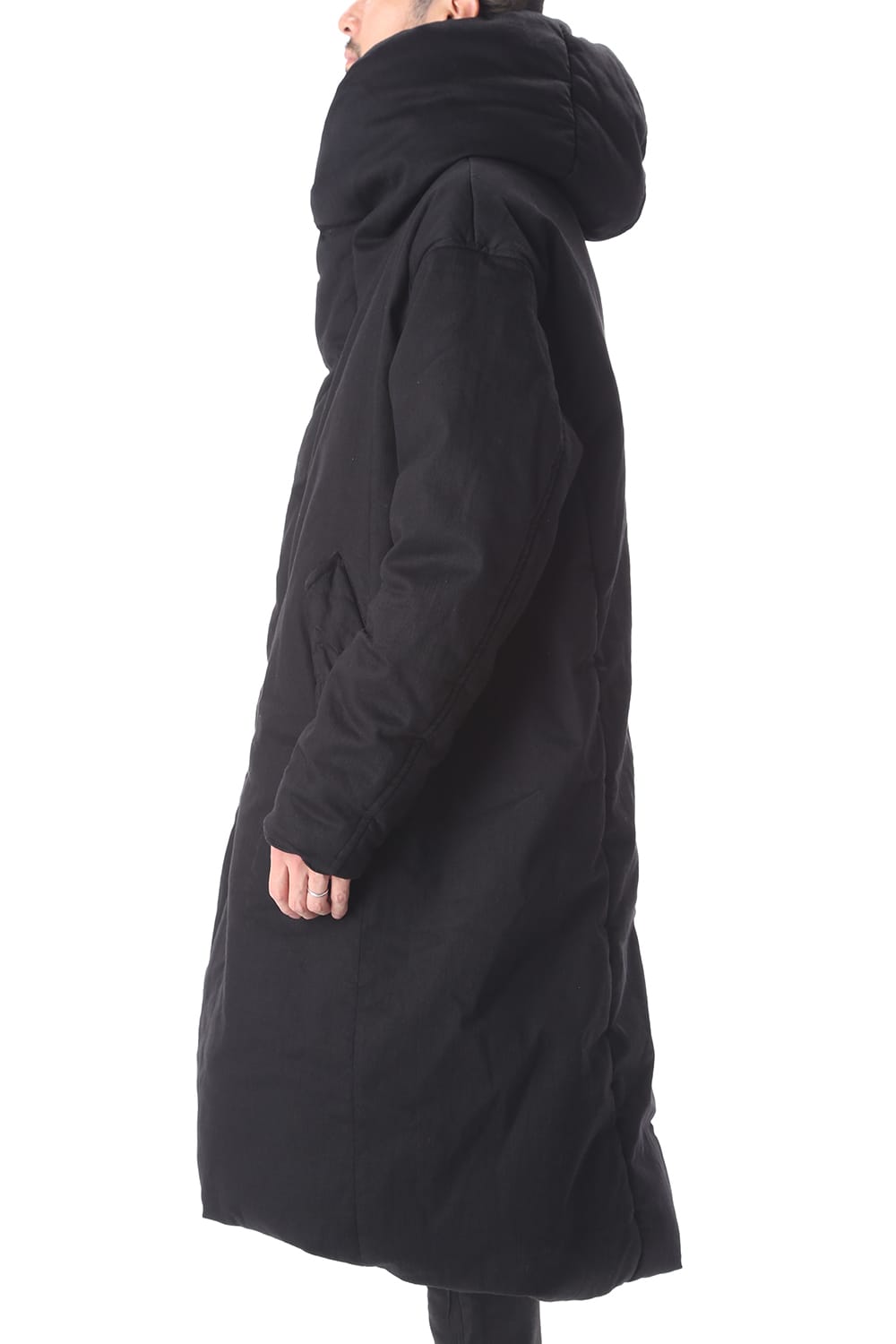 PADDED DENIM COAT Black