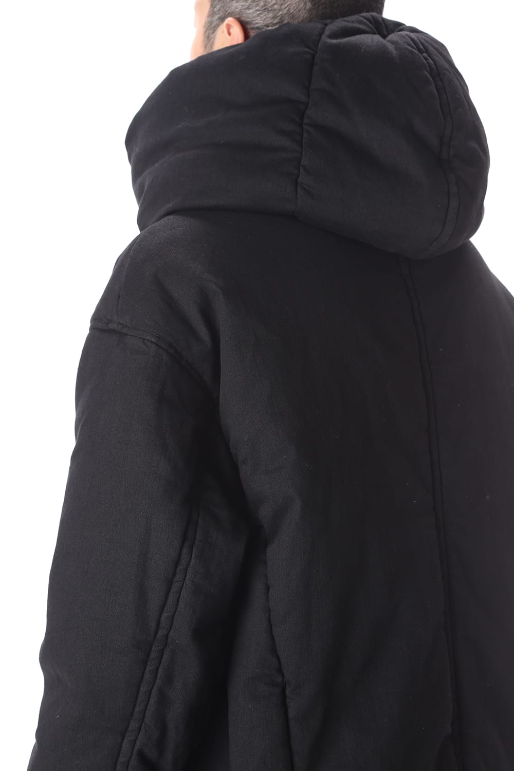 PADDED DENIM COAT Black