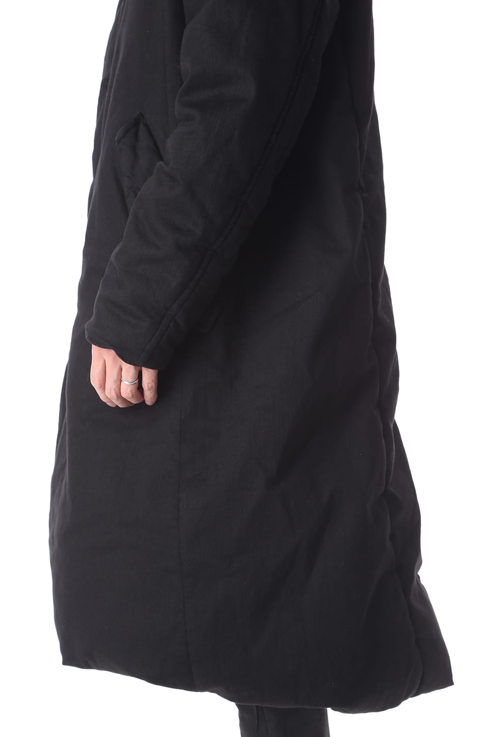 PADDED DENIM COAT Black