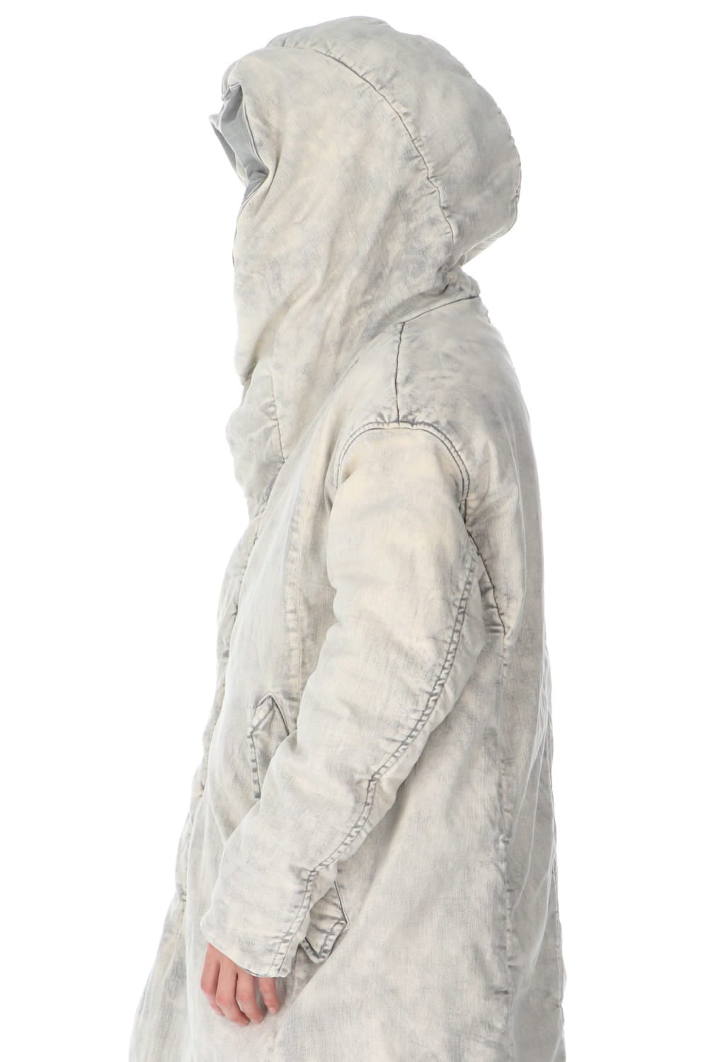 PADDED DENIM COAT Smoke