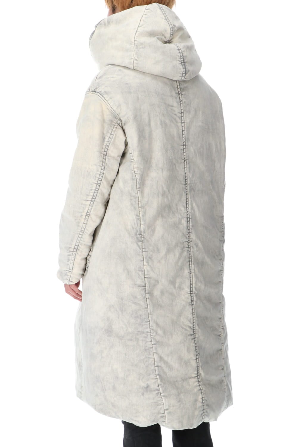 PADDED DENIM COAT Smoke