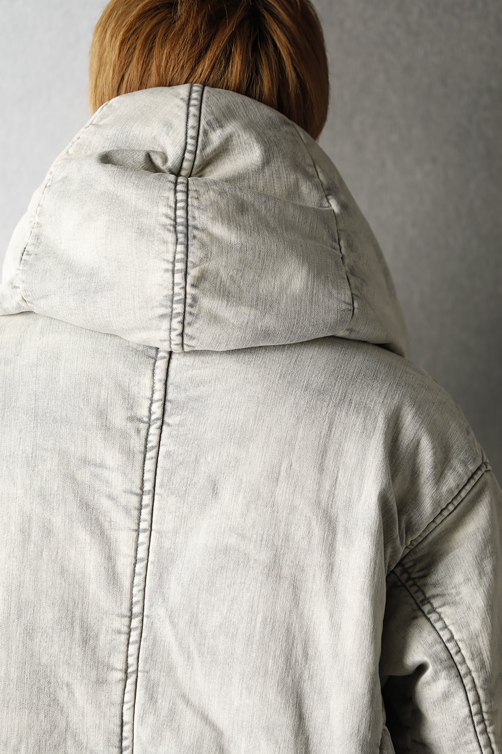 PADDED DENIM COAT Smoke