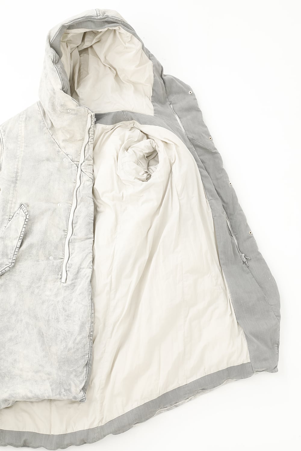 PADDED DENIM COAT Smoke