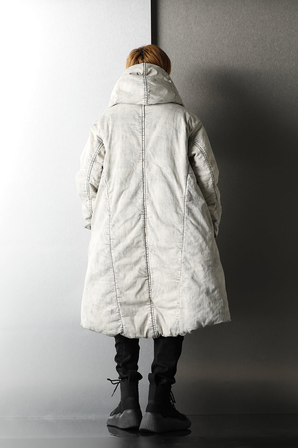 PADDED DENIM COAT Smoke