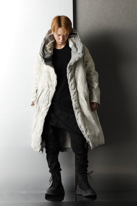 PADDED DENIM COAT Smoke