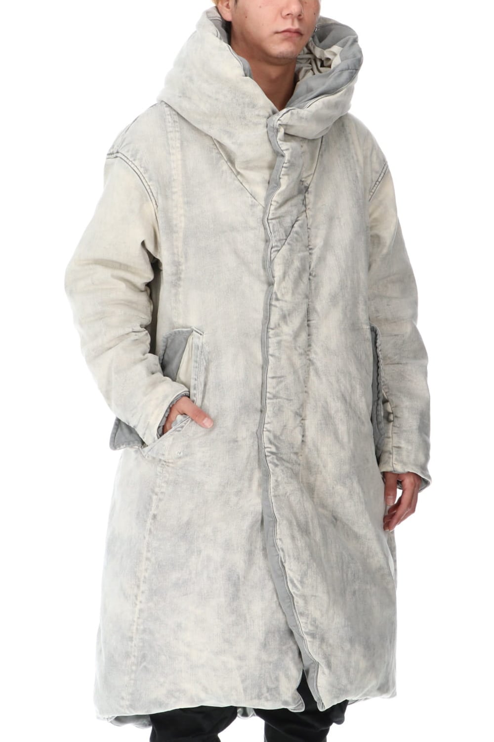 PADDED DENIM COAT Smoke