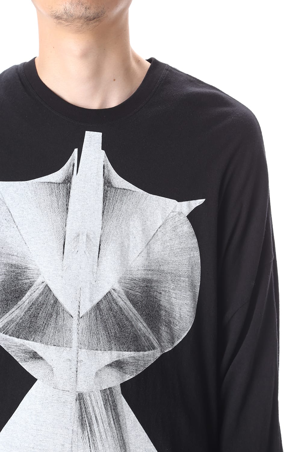 ロングスリーブ プリント Tシャツ ブラック
