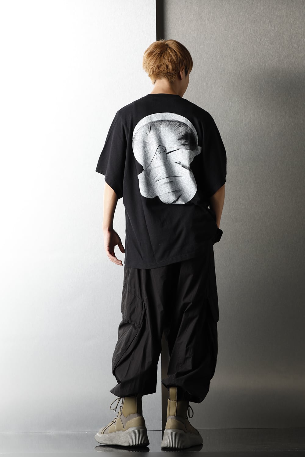 DOLMAN SLEEVE PRINT T-SHIRT BLACK