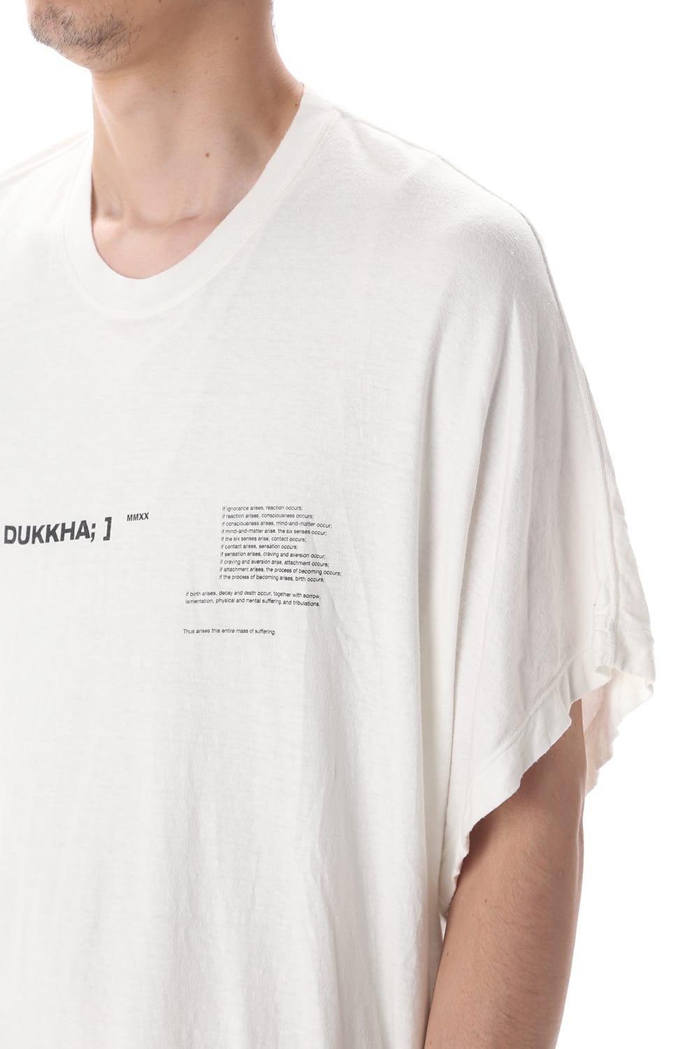 DOLMAN SLEEVE PRINT T-SHIRT OFF WHITE