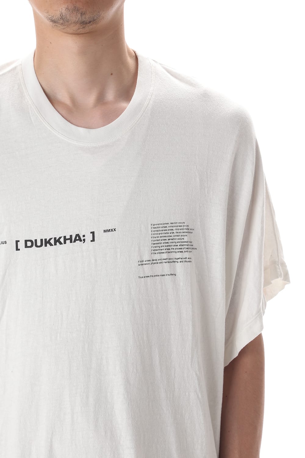 DOLMAN SLEEVE PRINT T-SHIRT OFF WHITE