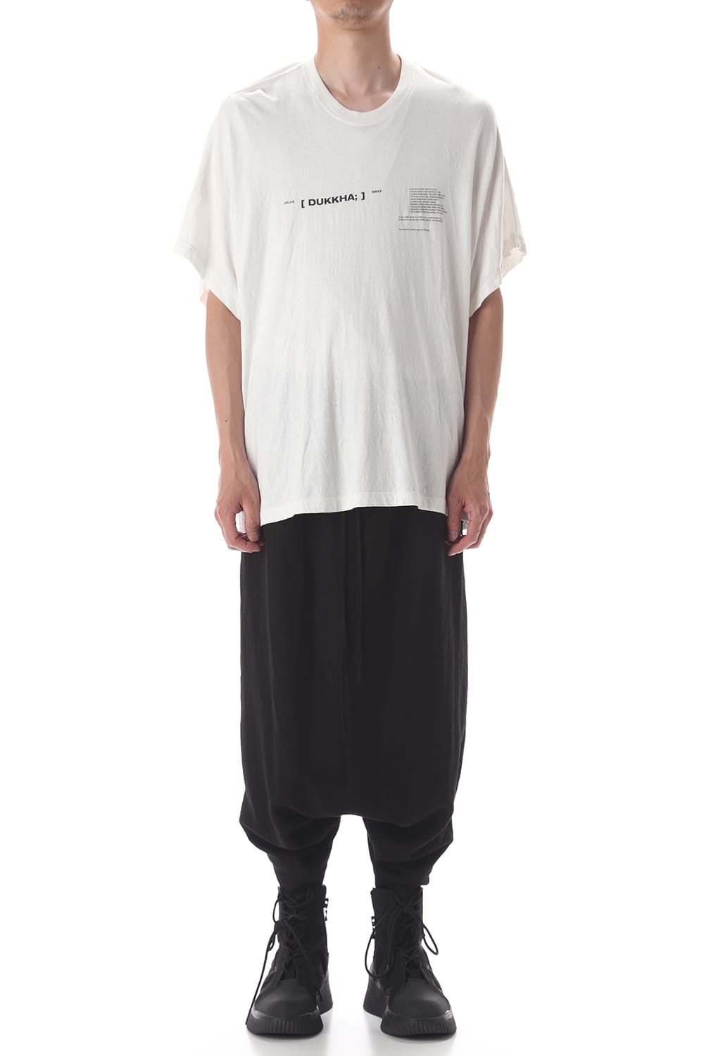 DOLMAN SLEEVE PRINT T-SHIRT OFF WHITE