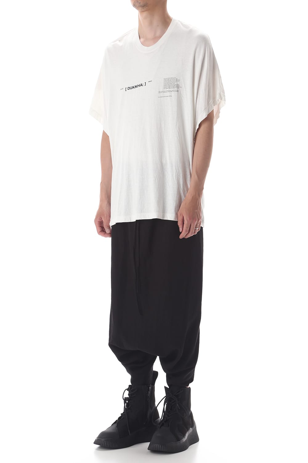 DOLMAN SLEEVE PRINT T-SHIRT OFF WHITE