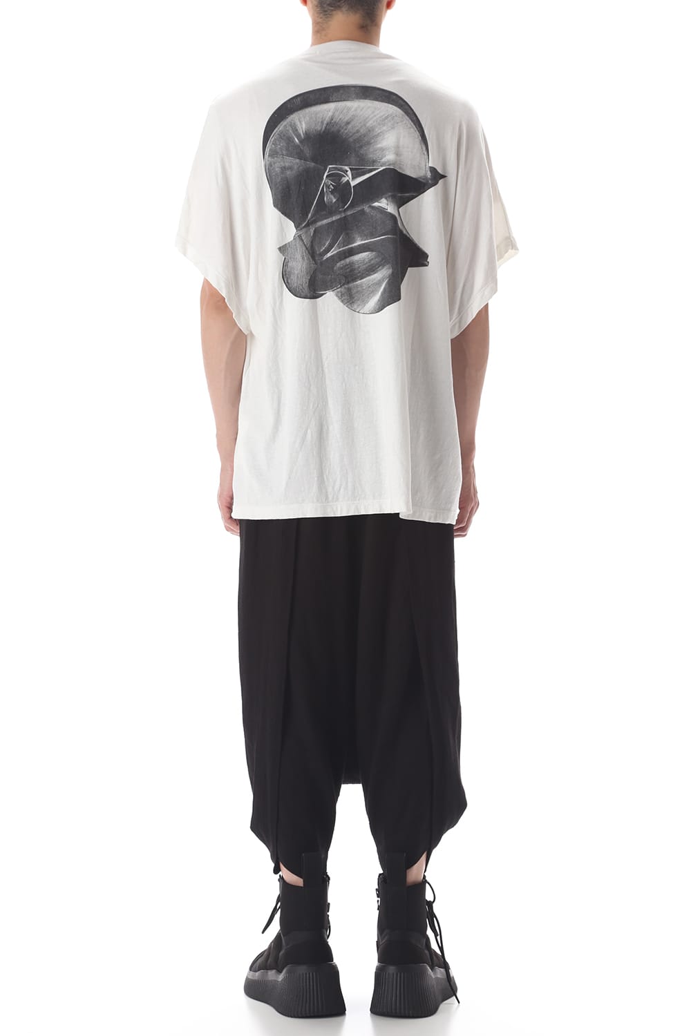 DOLMAN SLEEVE PRINT T-SHIRT OFF WHITE