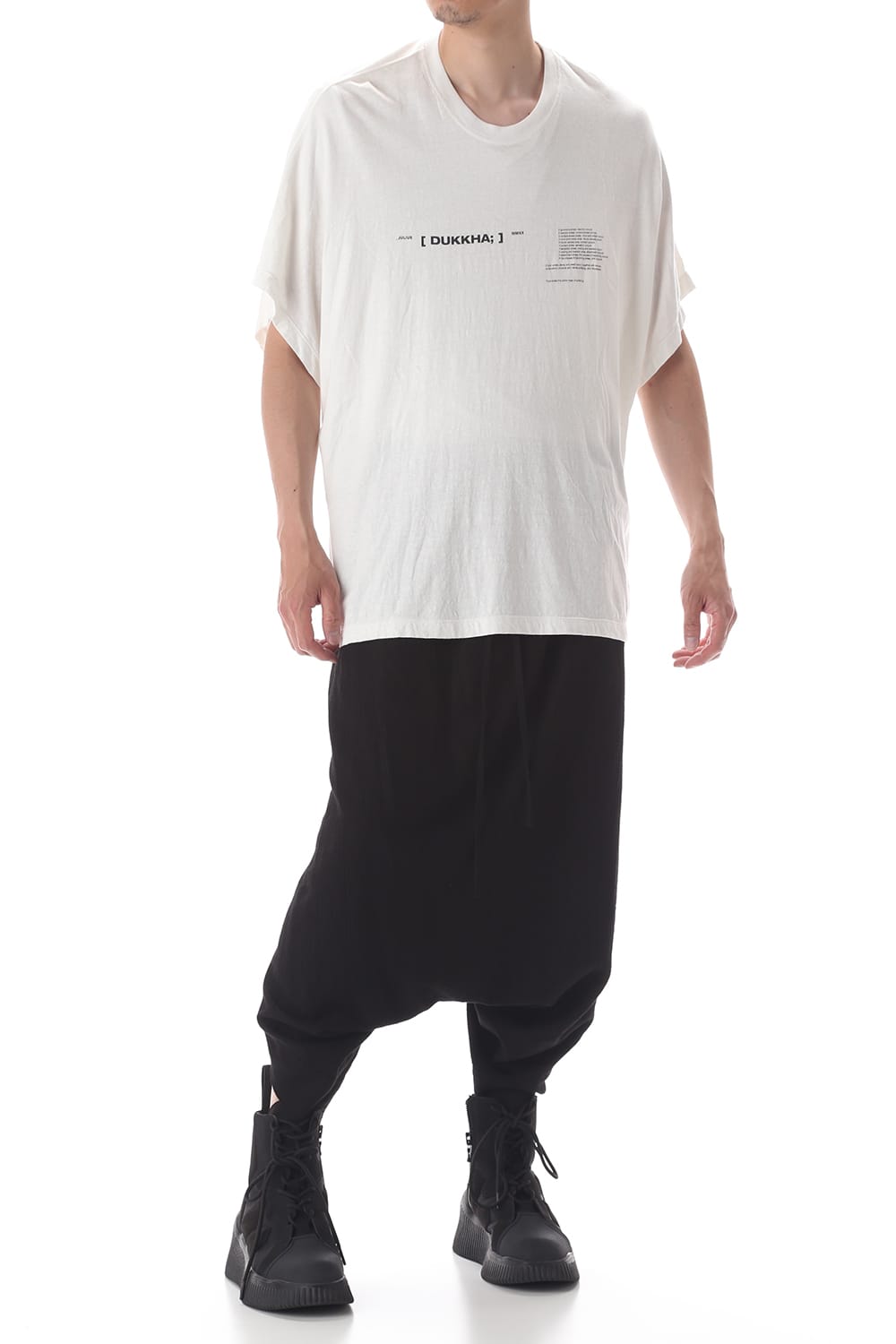 DOLMAN SLEEVE PRINT T-SHIRT OFF WHITE