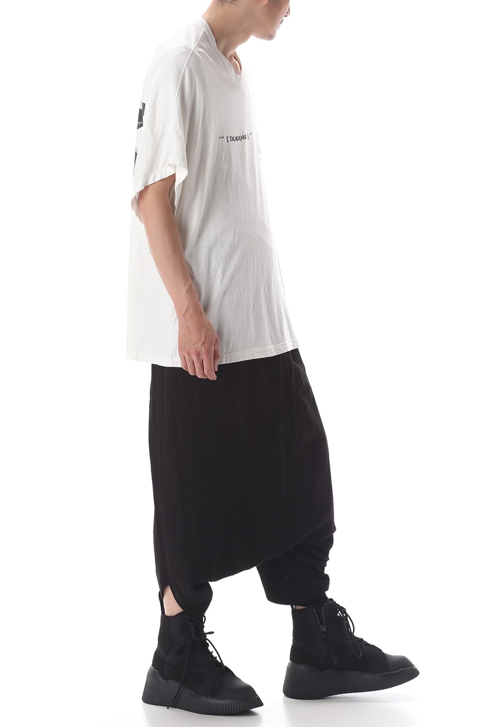 DOLMAN SLEEVE PRINT T-SHIRT OFF WHITE