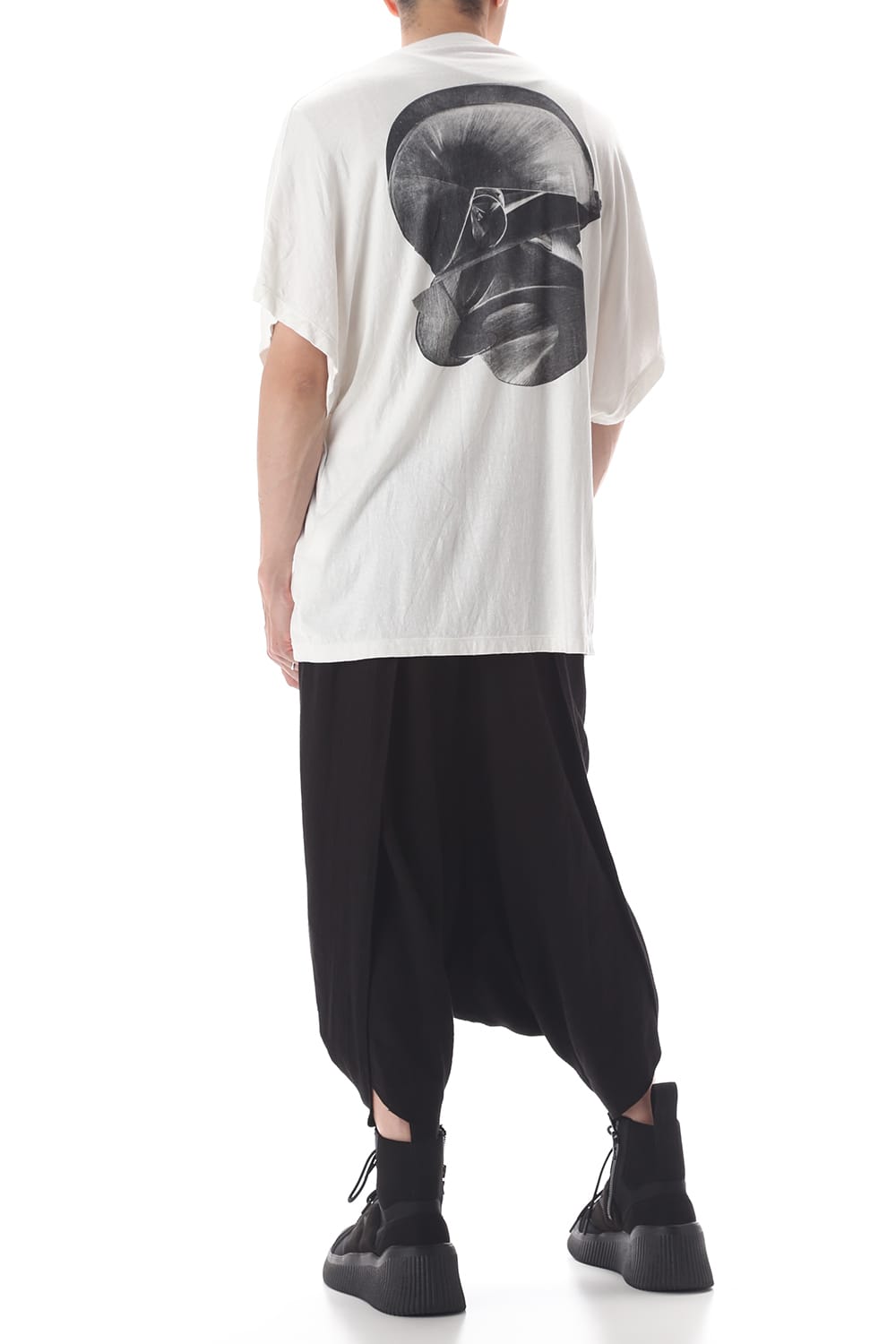 DOLMAN SLEEVE PRINT T-SHIRT OFF WHITE