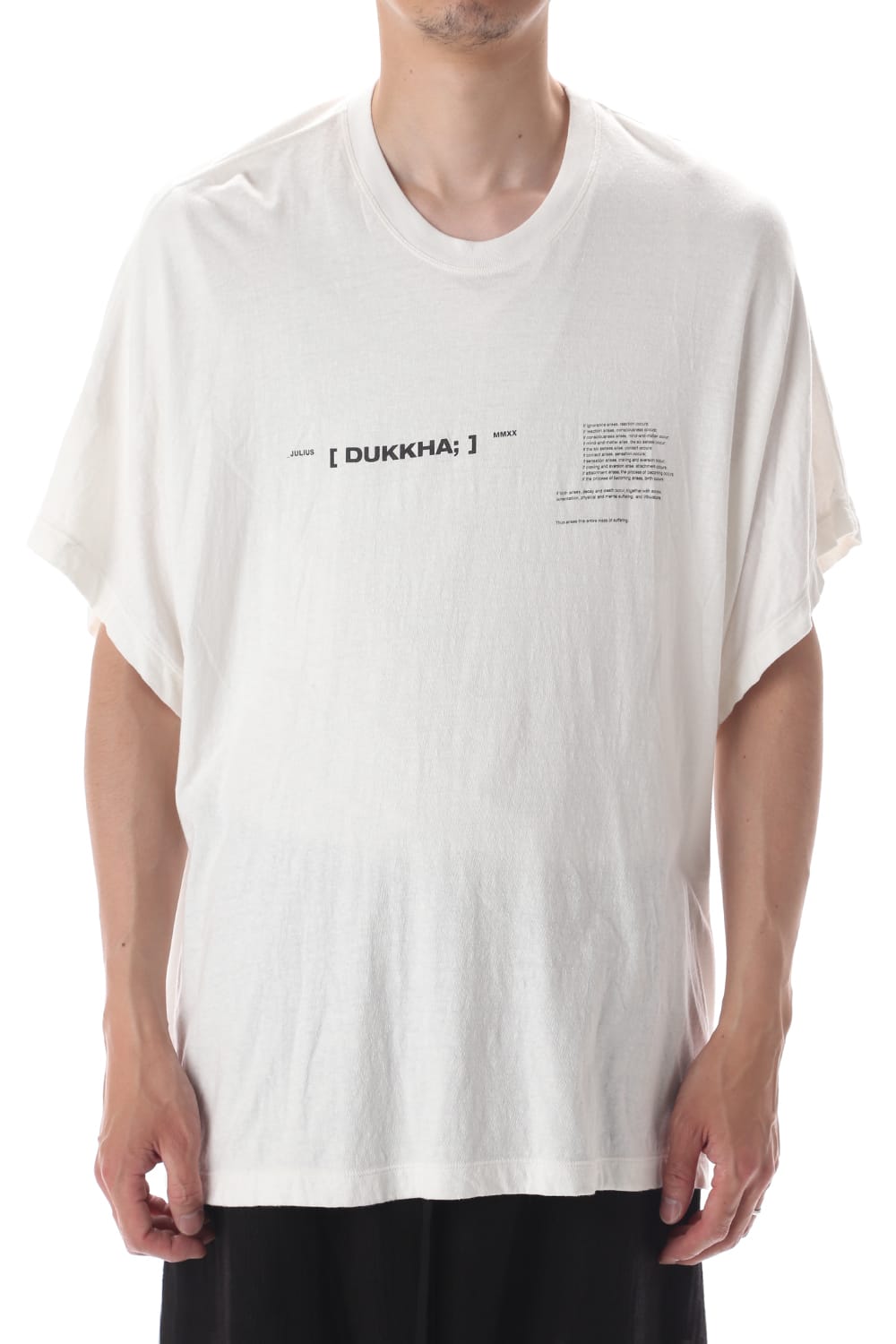 DOLMAN SLEEVE PRINT T-SHIRT OFF WHITE