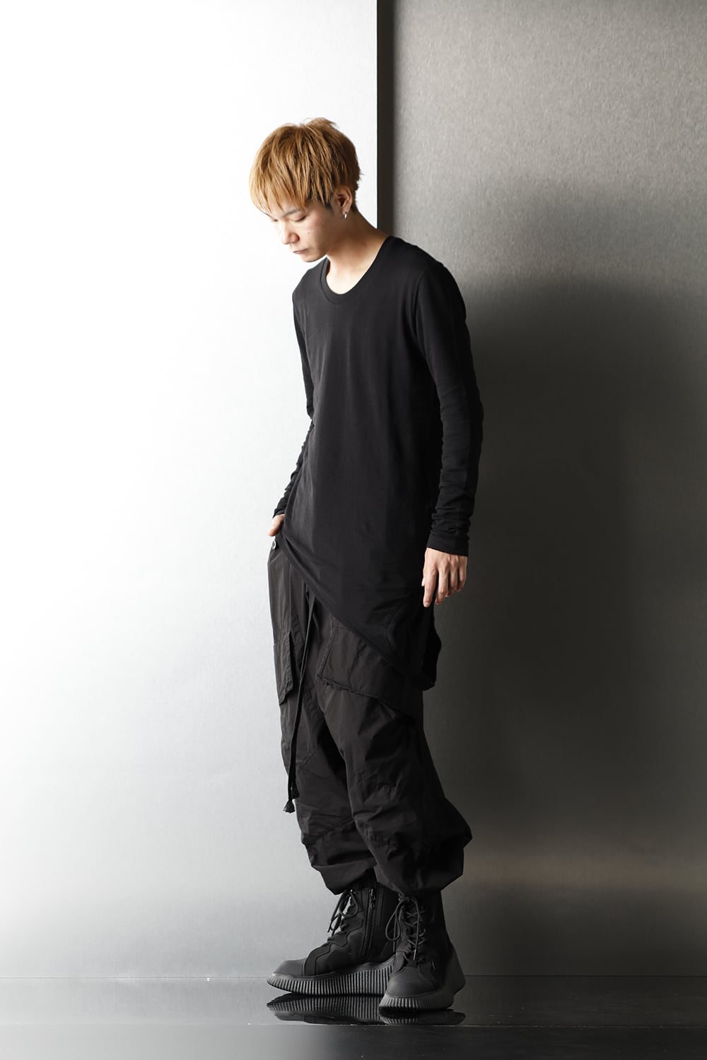 ループ ロングスリーブ T-シャツ ブラック