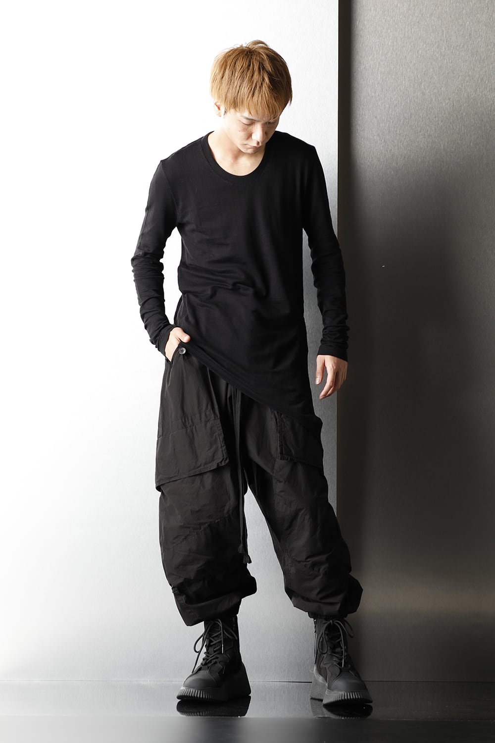 ループ ロングスリーブ T-シャツ ブラック