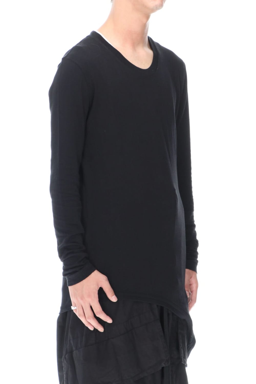 ループ ロングスリーブ T-シャツ ブラック