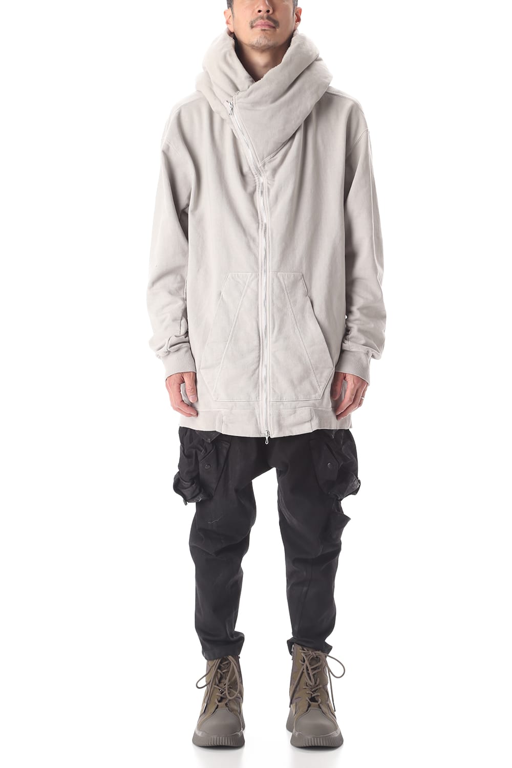 PADDED ZIP HOODIE (PLASTER)