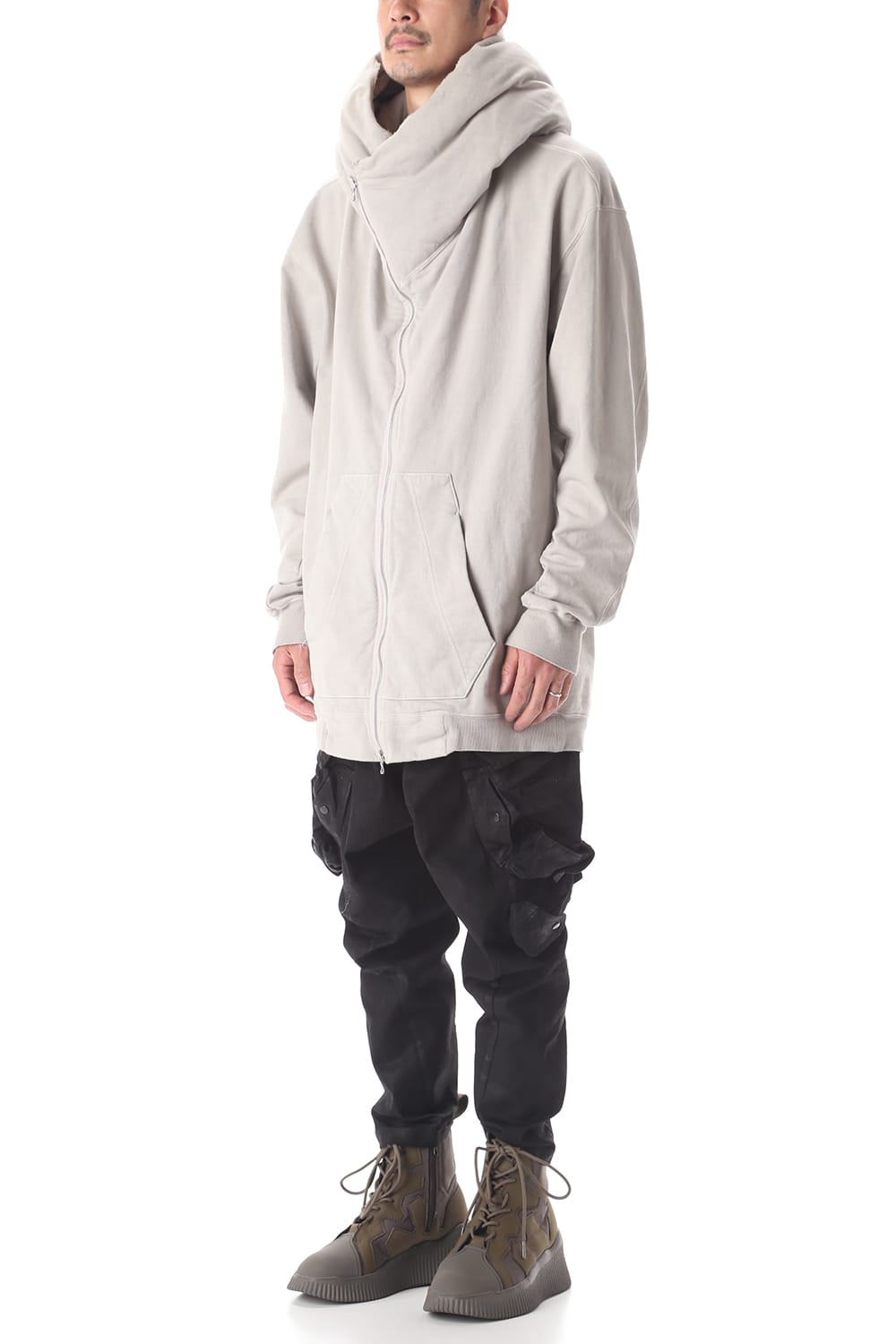 PADDED ZIP HOODIE (PLASTER)