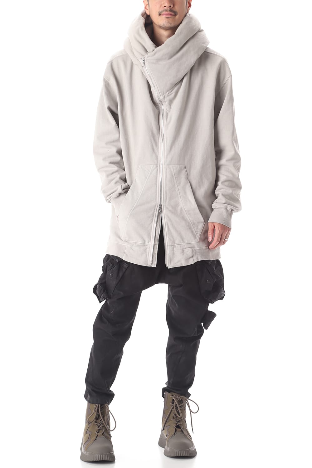 PADDED ZIP HOODIE (PLASTER)