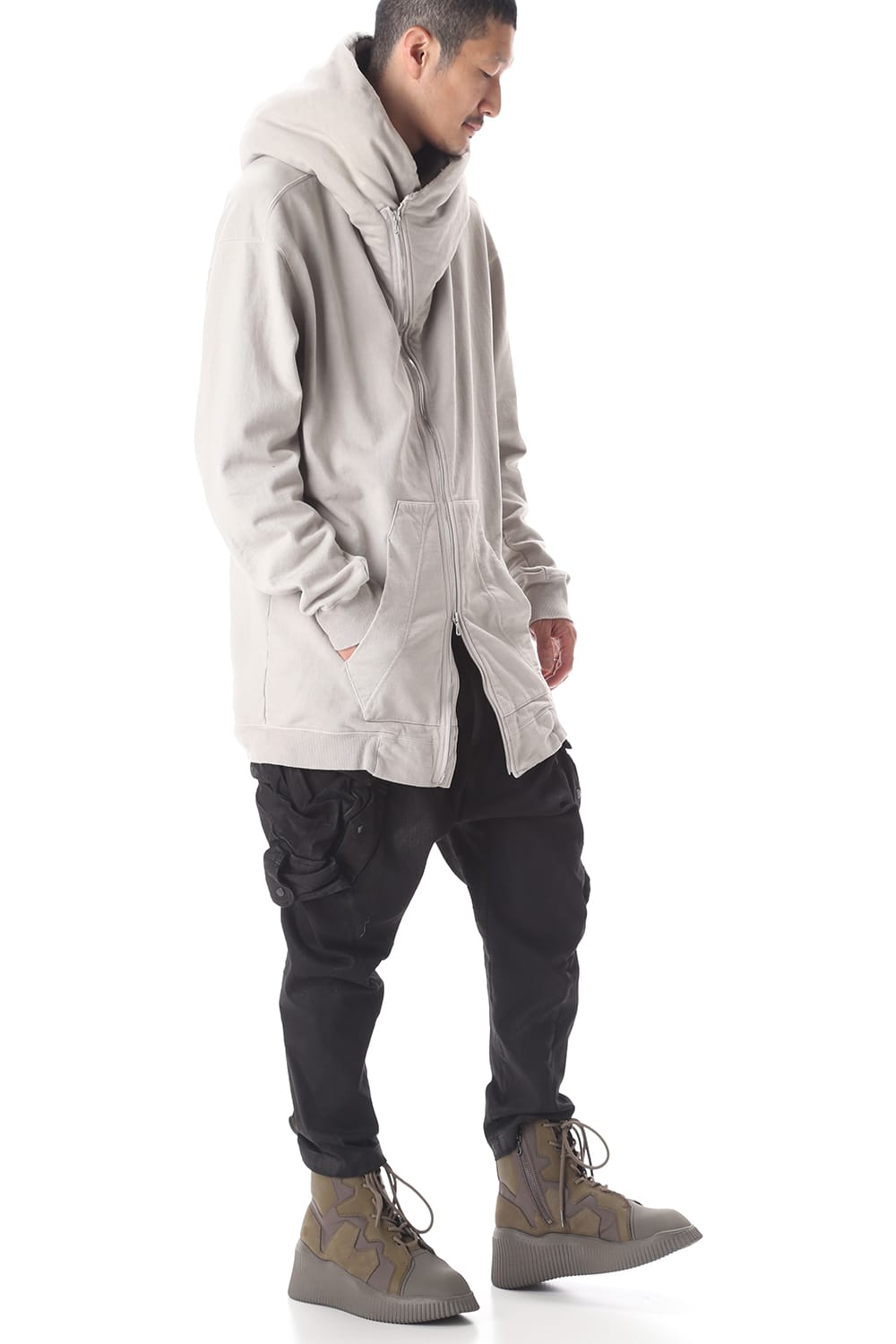 PADDED ZIP HOODIE (PLASTER)