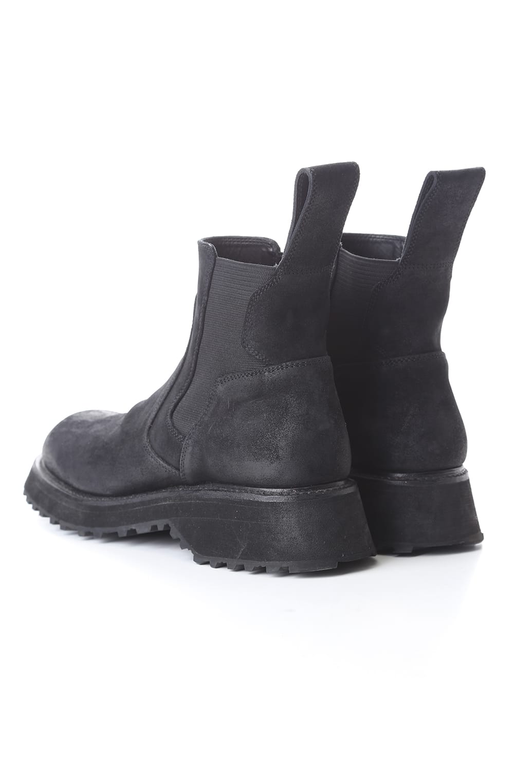 COATED SUEDE CHELSEA BOOTS BLACK