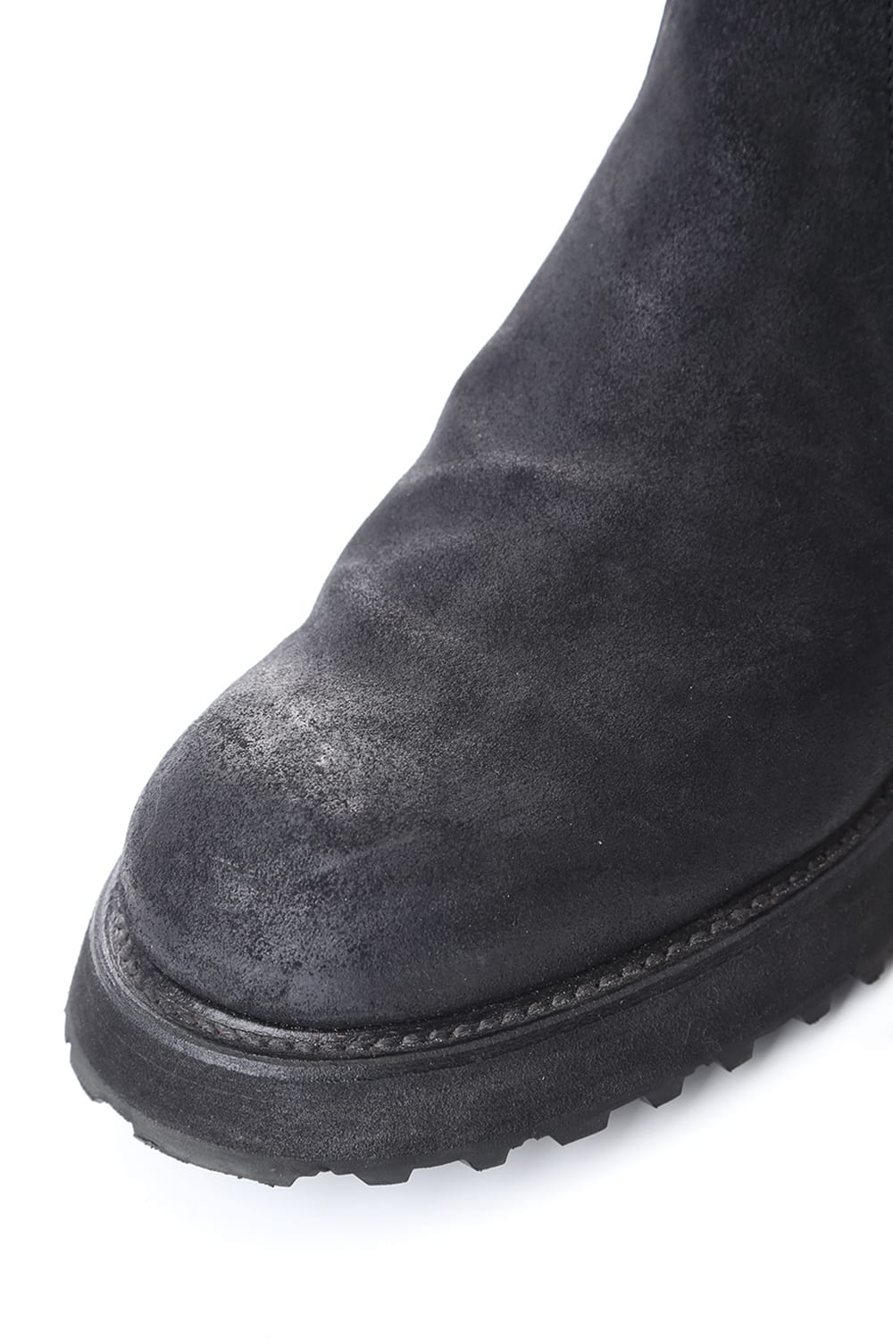 COATED SUEDE CHELSEA BOOTS BLACK