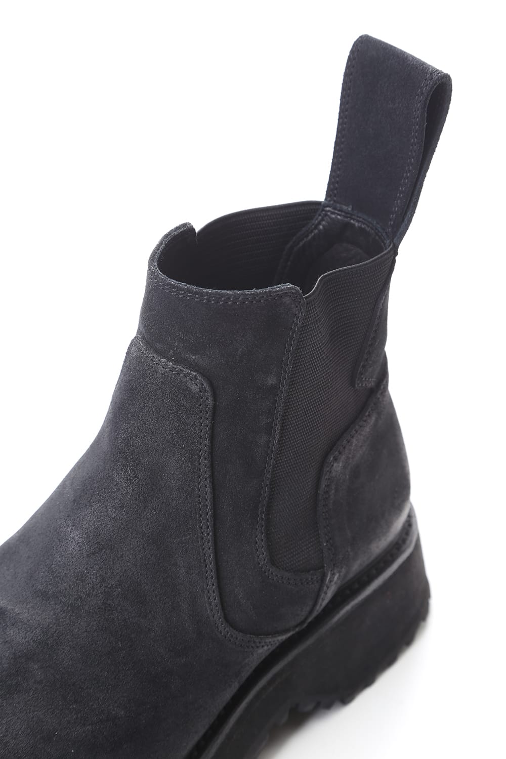 COATED SUEDE CHELSEA BOOTS BLACK