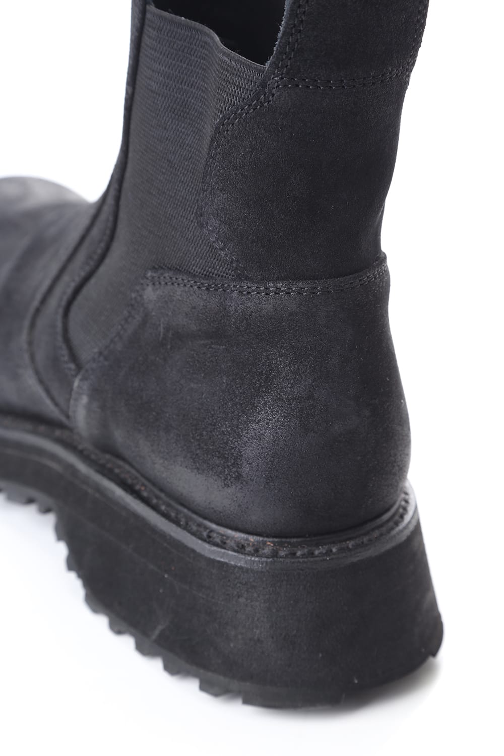 COATED SUEDE CHELSEA BOOTS BLACK