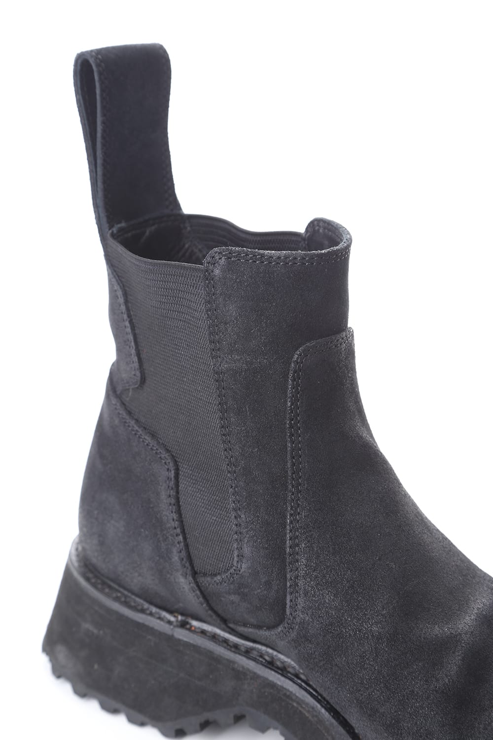 COATED SUEDE CHELSEA BOOTS BLACK