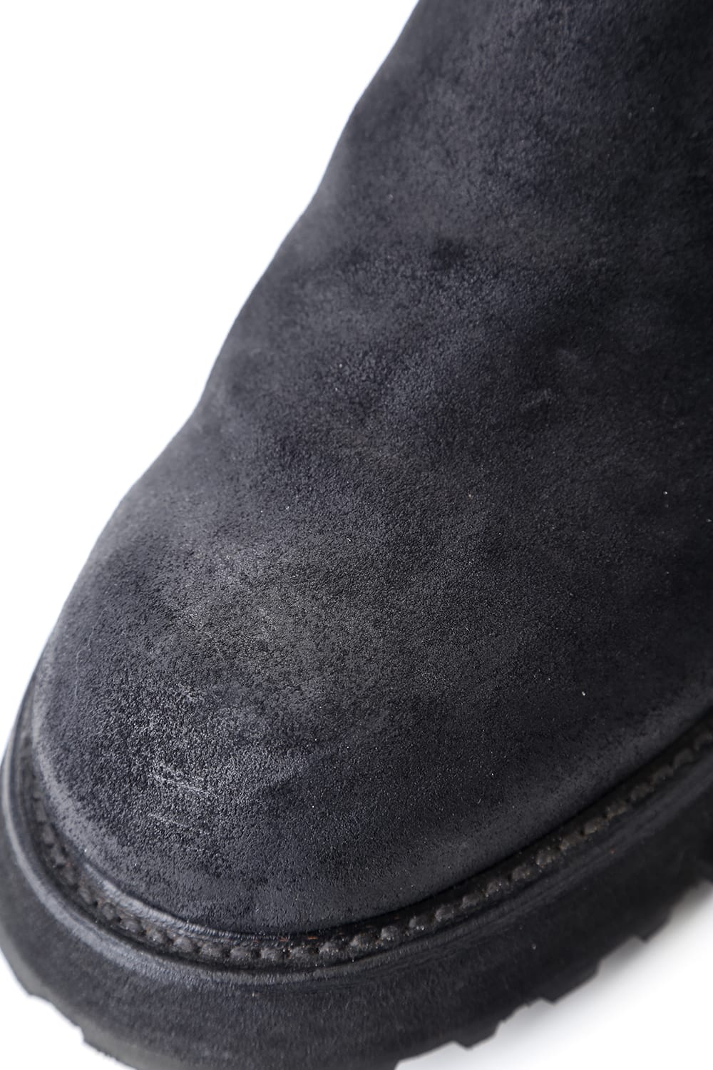 COATED SUEDE CHELSEA BOOTS BLACK