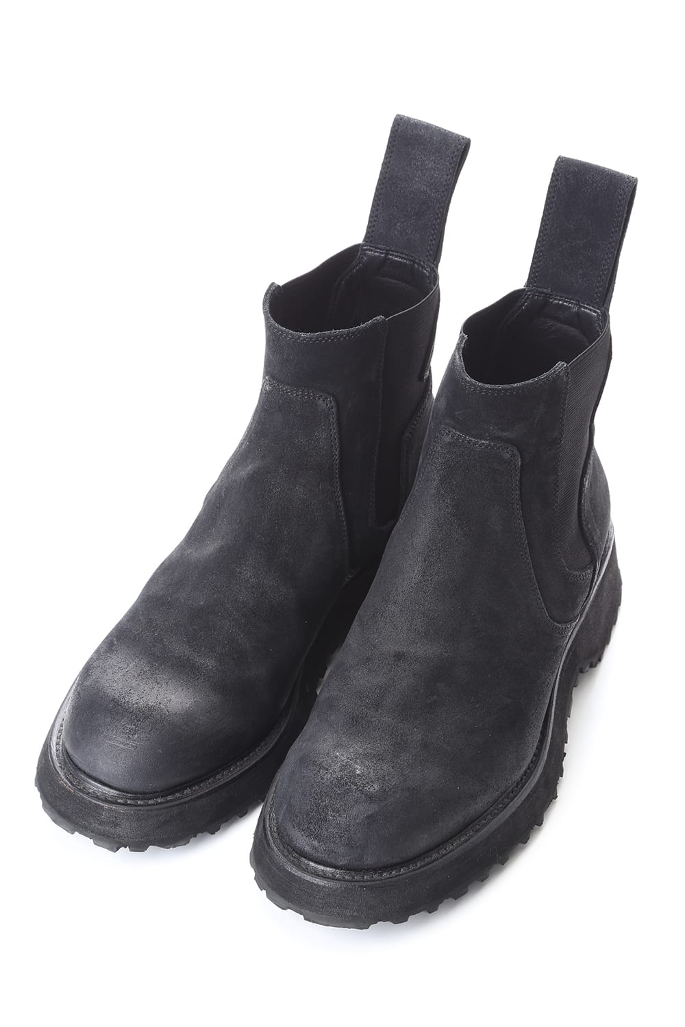 COATED SUEDE CHELSEA BOOTS BLACK