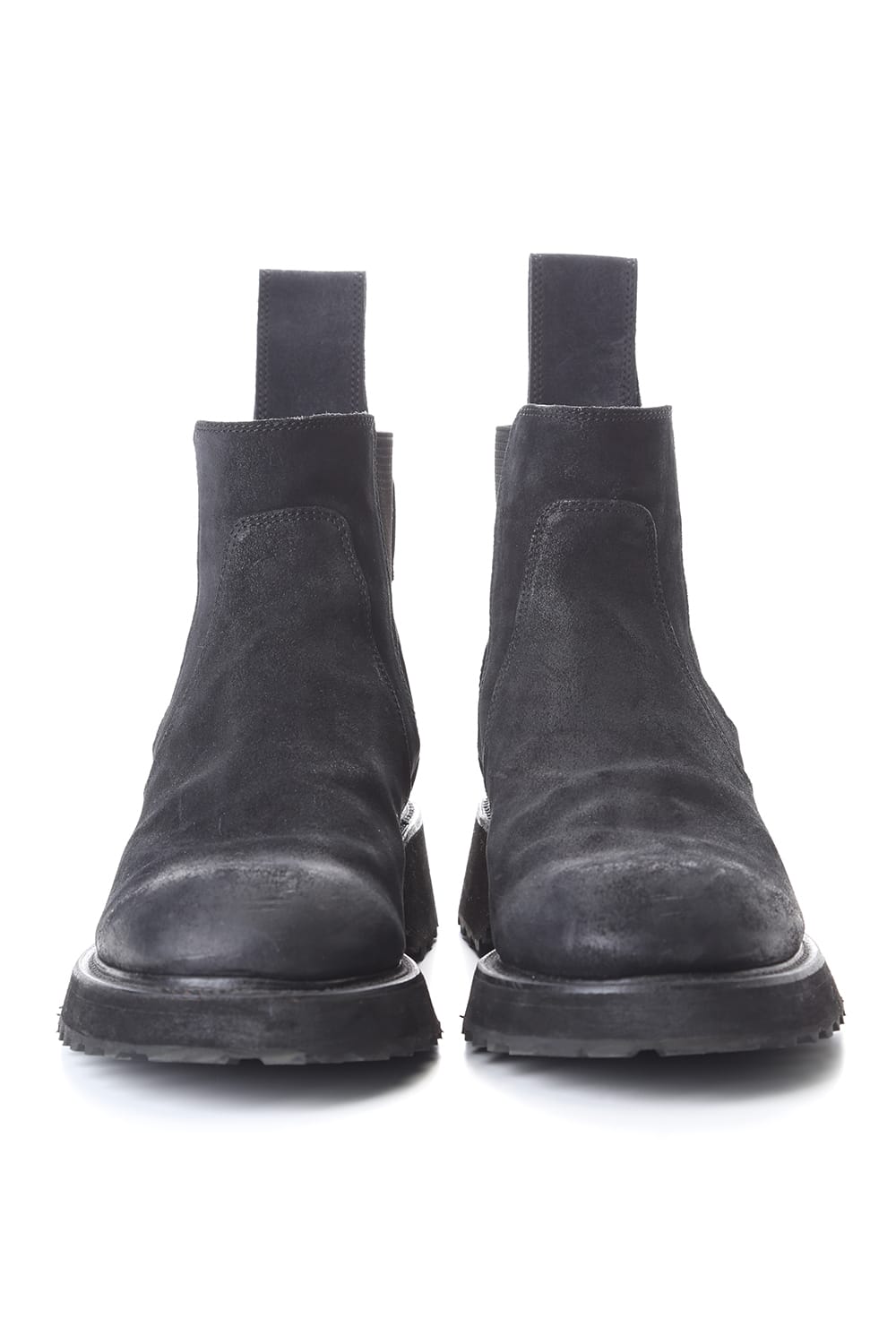 COATED SUEDE CHELSEA BOOTS BLACK