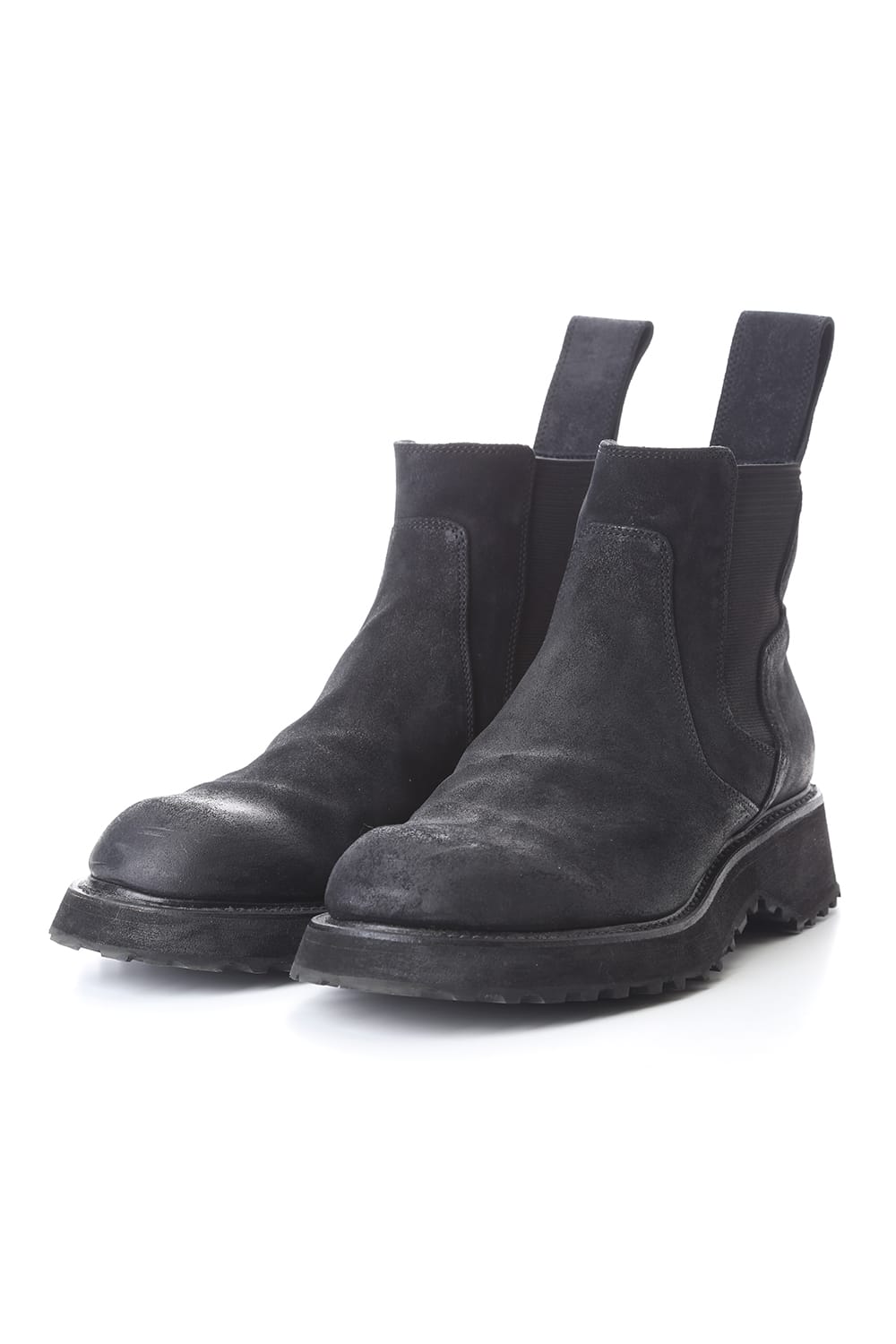 COATED SUEDE CHELSEA BOOTS BLACK