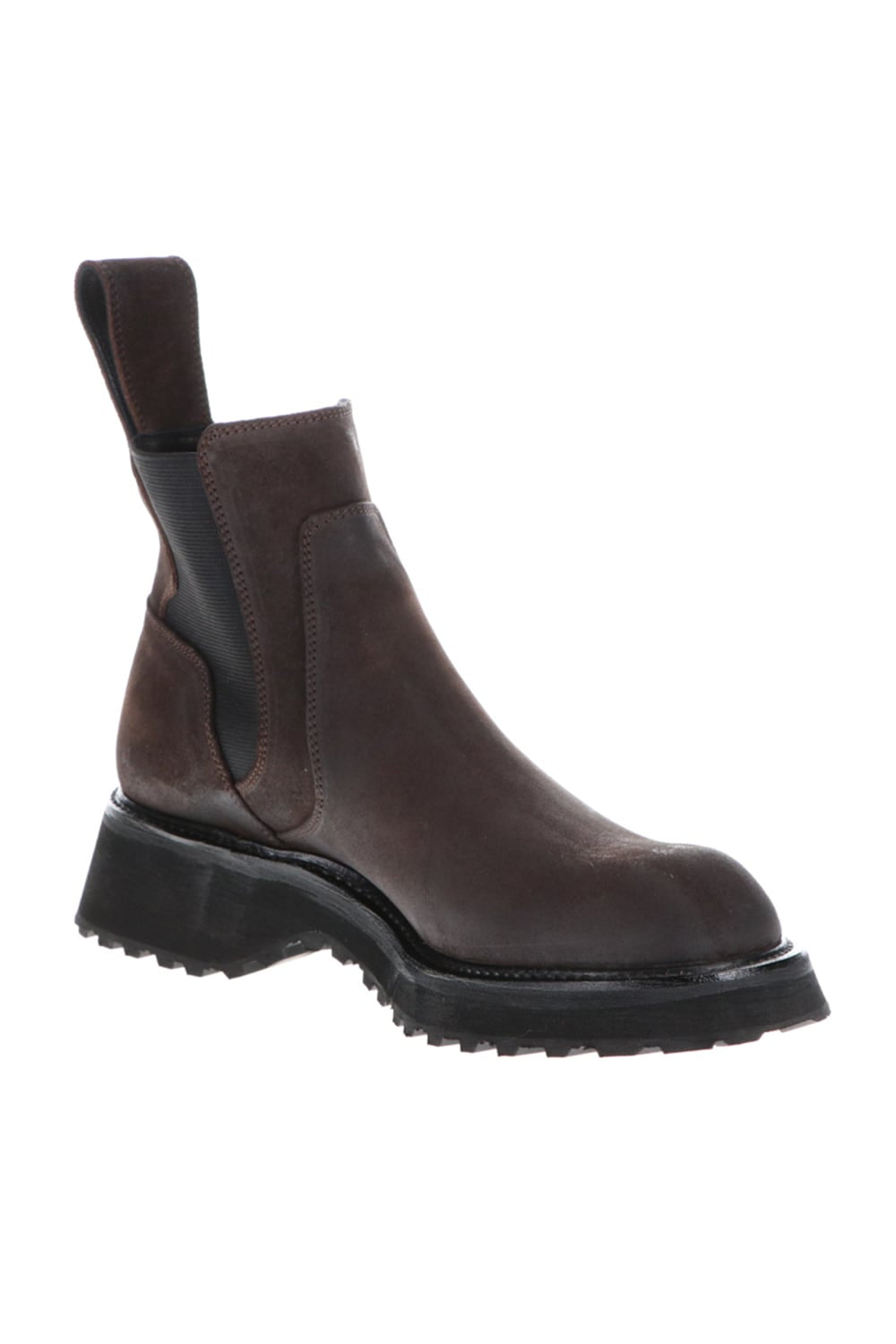 COATED SUEDE CHELSEA BOOTS BROWN