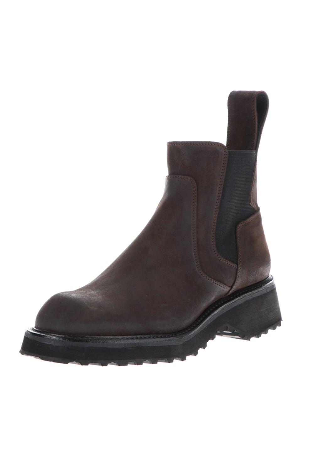 COATED SUEDE CHELSEA BOOTS BROWN