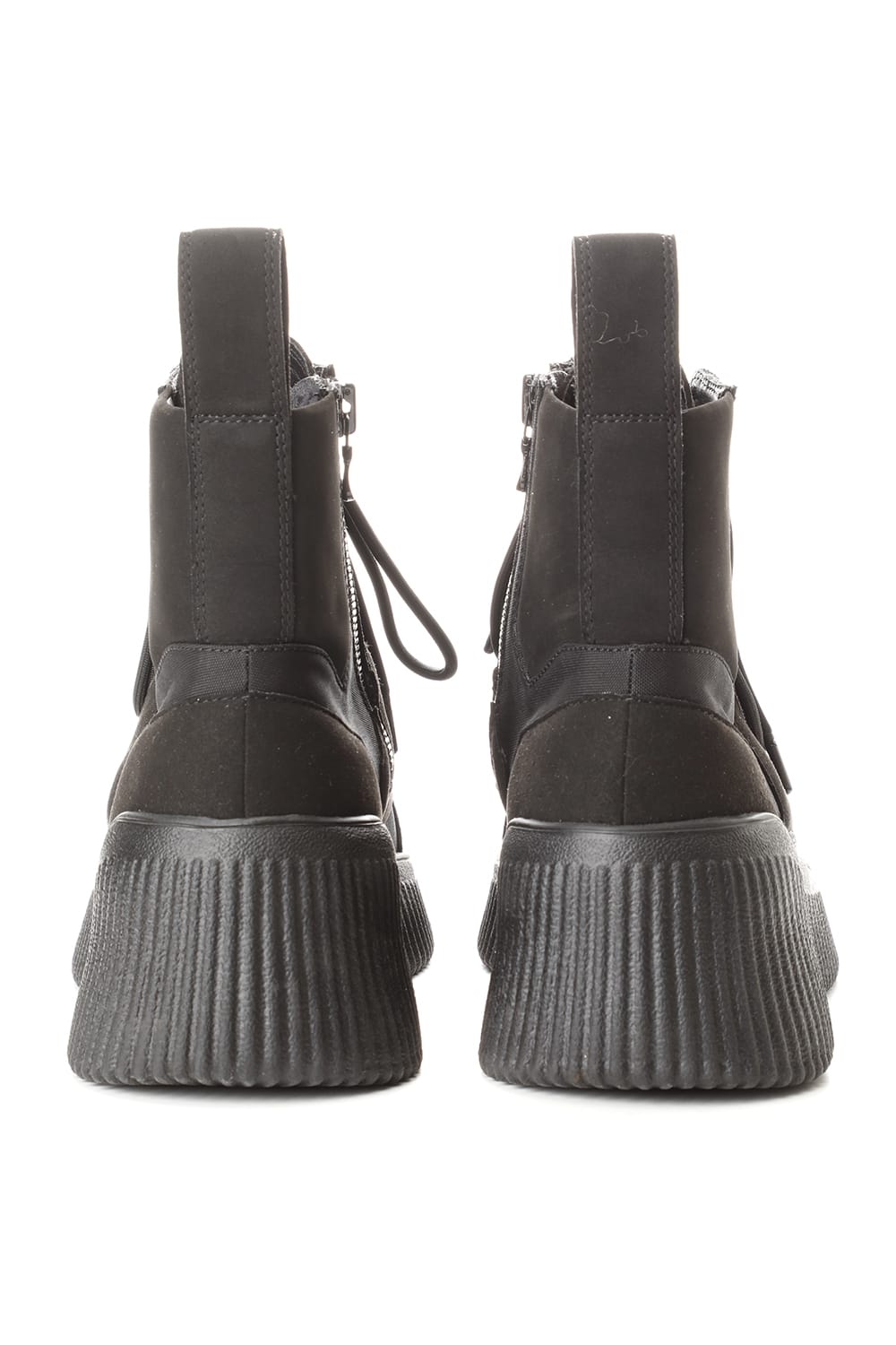 PADDED LACE-UP BOOTS BLACK