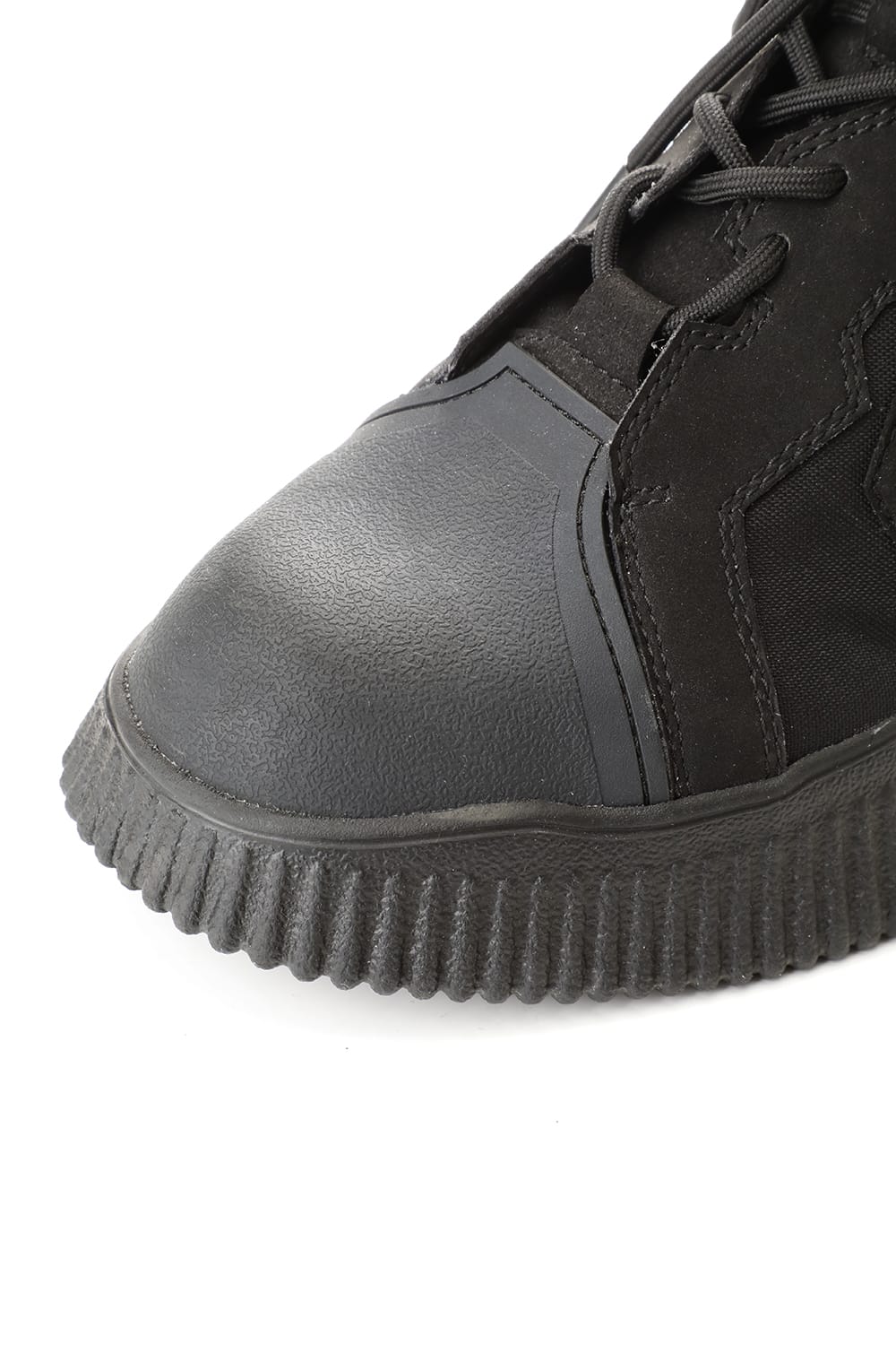 PADDED LACE-UP BOOTS BLACK